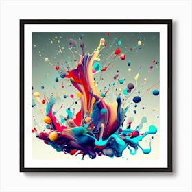 Colorful Paint Splash 1 Art Print