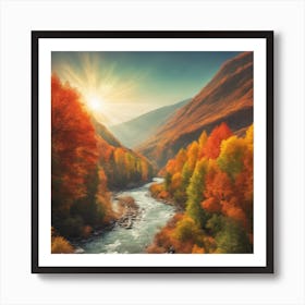 Autumn Trees In The Mountains Art Print