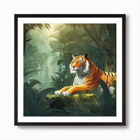 Tiger In The Jungle 31 Art Print