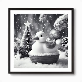 Black And White Christmas 1 Art Print