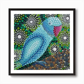 Jungle Parrot Square Art Print