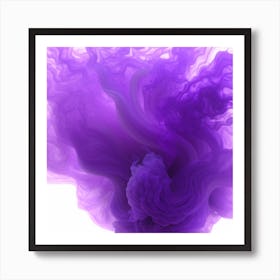 Purple Smoke On White Background 1 Art Print