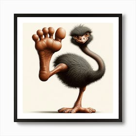Ostrich With Feet Art Print