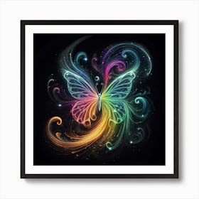 Neon colorfull wall art Art Print