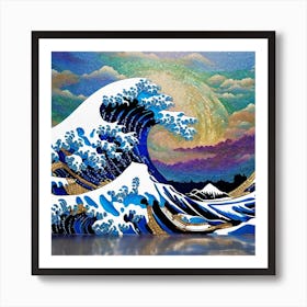 Iridescent Great Wave off Kanagawa Art Print