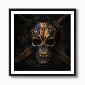 golden skull Art Print