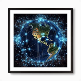 Earth In The Network Art Print