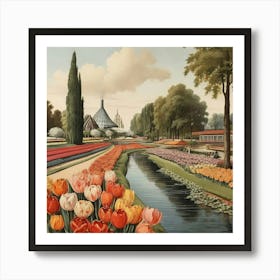 Tulips In The Garden art print Poster