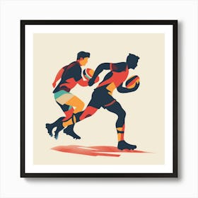 Rugby Players Running Art Print