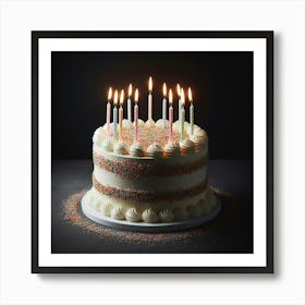 Birthday Cake With Candles 5 Art Print