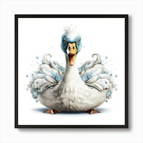 Duck On Ice Art Print