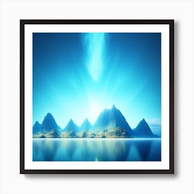 Blue Sky With Mountains Art Print