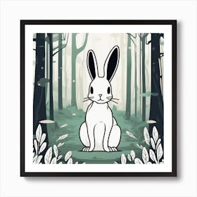 Rabbit In The Forest 82 Art Print