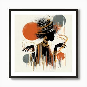 Jazz Dance Abstraction Silhouette Creative Color Paint Art Print