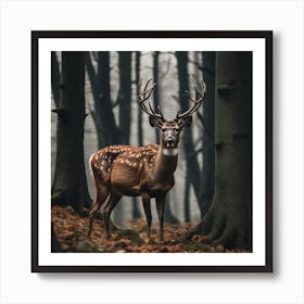 Deer In The Forest 23 Art Print