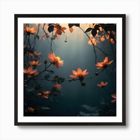 Flowers At Dusk Art Print