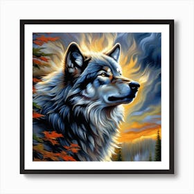 Wolf Painting 3 Art Print