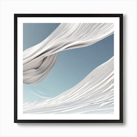 White Fabric In The Wind Art Print