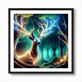 Deer In The Forest Art Print