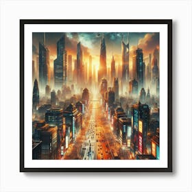 Futuristic City 77 Art Print