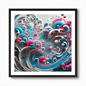 3d Waves Art Art Print