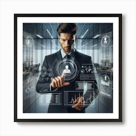 Businessman In Office Art Print