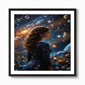 Lady of the planets and galaxies Art Print