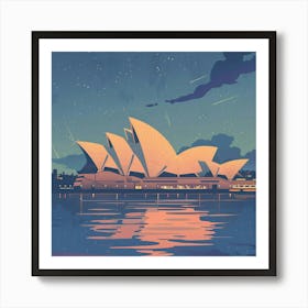 A Sydney Opera House In Sydney Lofi Illustration 1719930042 3 Art Print