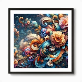 Abstract Floral Painting 7 Art Print