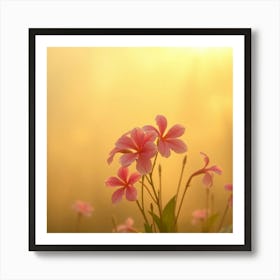 Pink Flowers At Sunrise Art Print