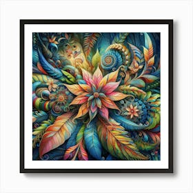 Psychedelic Flower 1 Art Print