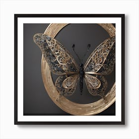 Butterfly In A Frame Art Print