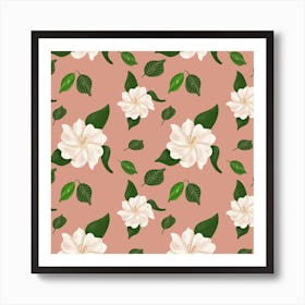 White Jasmine Pattern Art Print