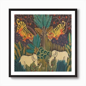 Tiger In The Jungle Art Print