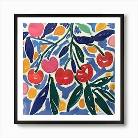 Cherries Matisse Style 10 Art Print