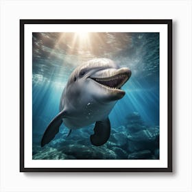 Dolphin In The Water 2 Art Print