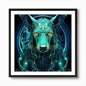 Cyborg Dog Art Print