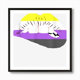 Lips Nonbinary Pride Genderfluid Genderqueer Nonbinary 1 Art Print