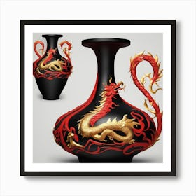 Chinese Dragon Vase Art Print