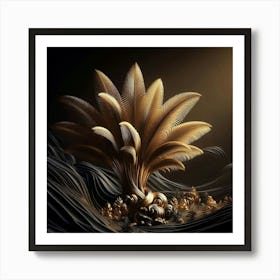 Golden Palm Tree Poster