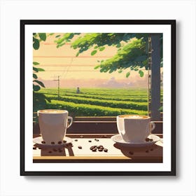 Two Cups Of Coffee Art Print