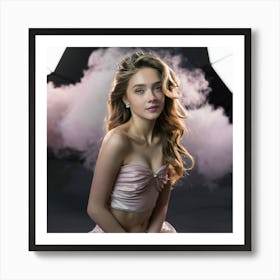 Girl In A Pink Dress Art Print