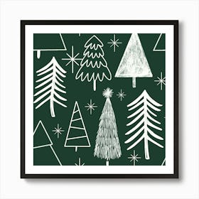 Christmas Tree Evergreen Tree Pine Tree Green Art Print