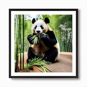 Panda Bear Eating Bamboo 10 Art Print