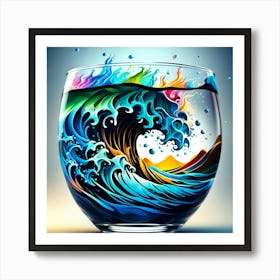 Wave In A Glass 1 Art Print