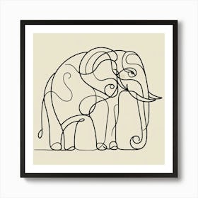 Elephant Picasso style 6 Art Print