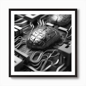 Brain On A Circuit Board 51 Art Print