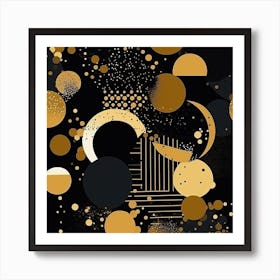 Black and Gold Geometric Art Print