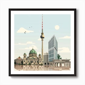 Berlin Skyline Art Print