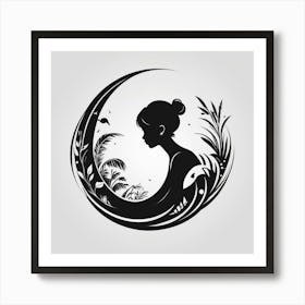 Default Black And White Silhouette Logo Design For Hello World 0 (1) Art Print